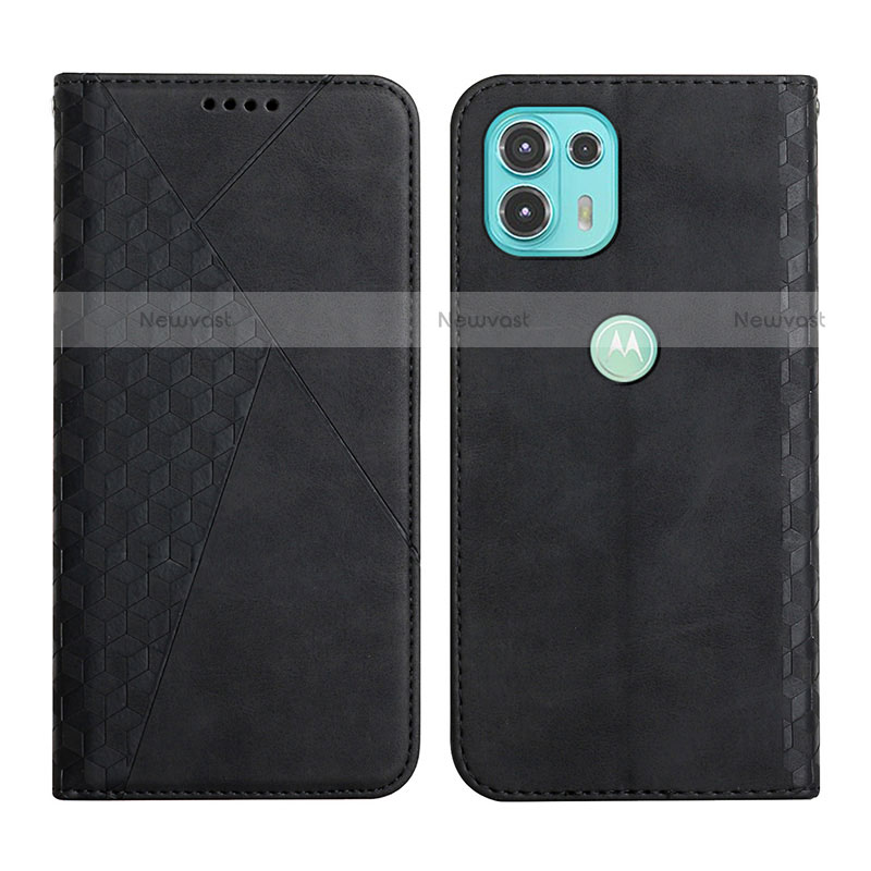 Leather Case Stands Flip Cover Holder Y02X for Motorola Moto Edge 20 Lite 5G Black