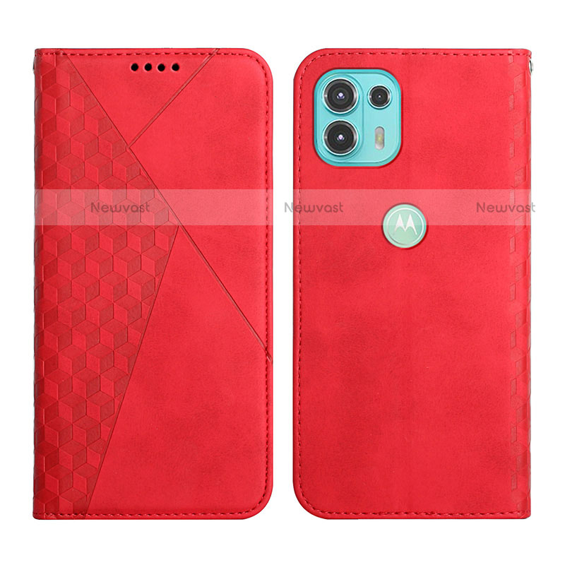 Leather Case Stands Flip Cover Holder Y02X for Motorola Moto Edge 20 Lite 5G Red