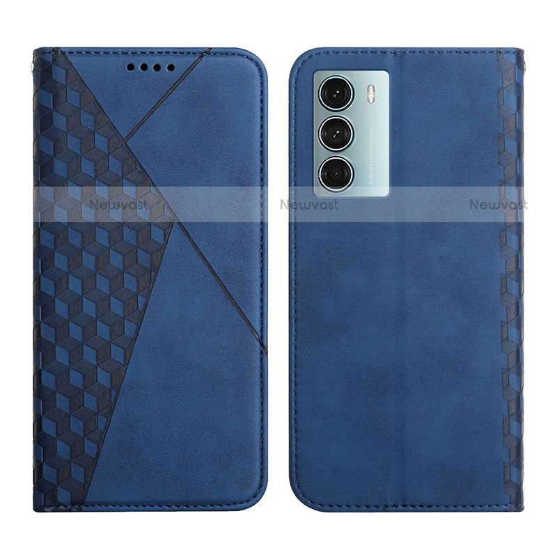 Leather Case Stands Flip Cover Holder Y02X for Motorola Moto Edge S30 5G Blue