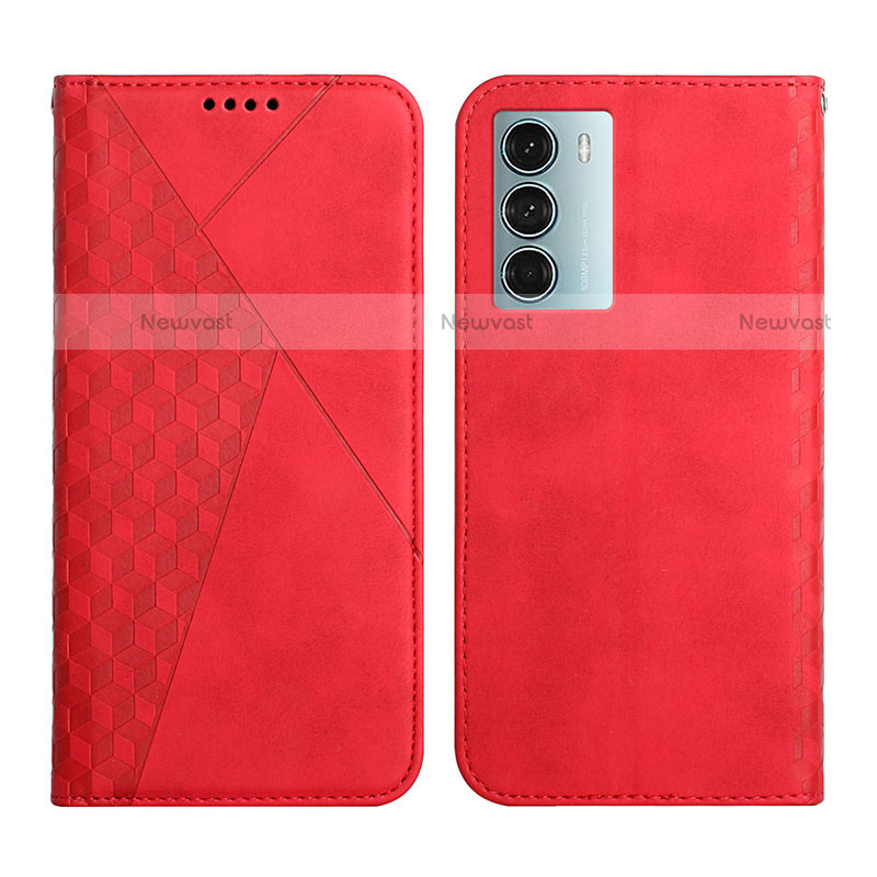 Leather Case Stands Flip Cover Holder Y02X for Motorola Moto Edge S30 5G Red