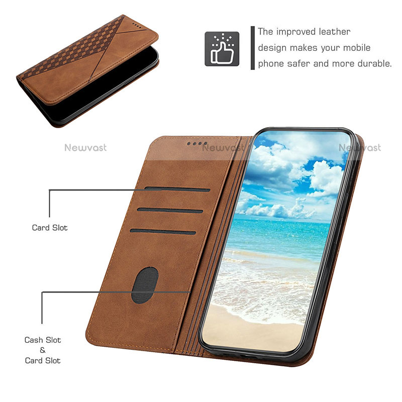 Leather Case Stands Flip Cover Holder Y02X for Motorola Moto G Play (2023)