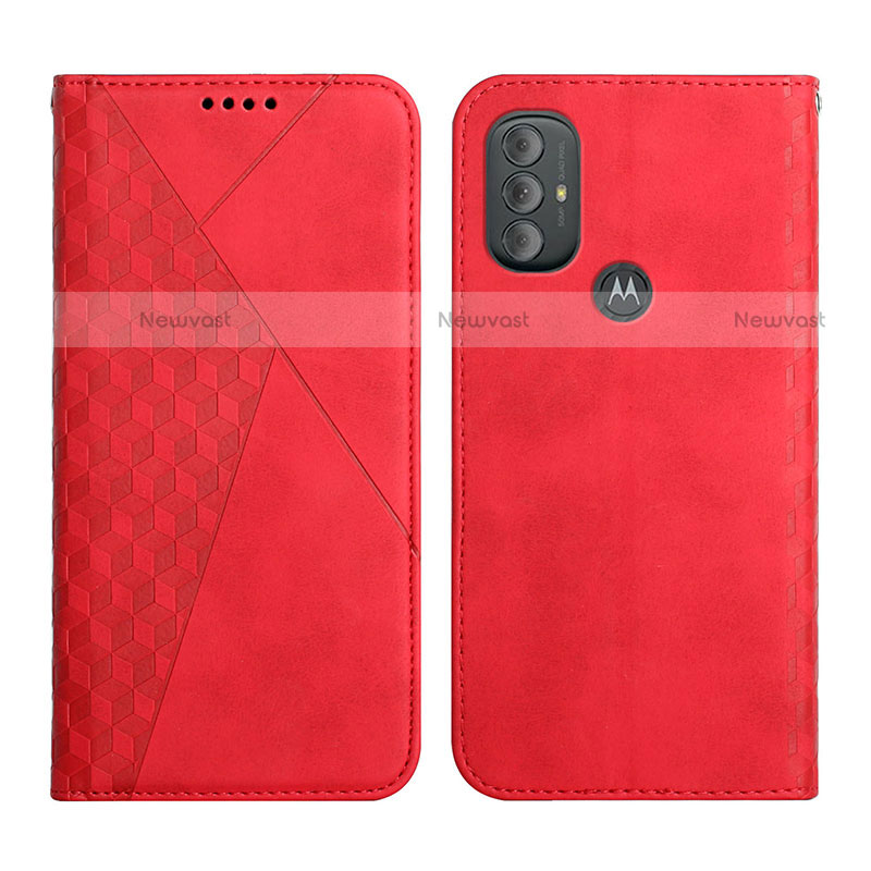 Leather Case Stands Flip Cover Holder Y02X for Motorola Moto G Power (2022) Red