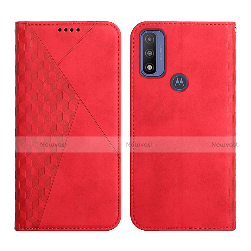 Leather Case Stands Flip Cover Holder Y02X for Motorola Moto G Pure Red