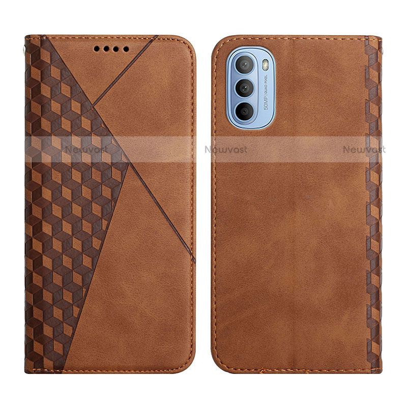 Leather Case Stands Flip Cover Holder Y02X for Motorola Moto G51 5G