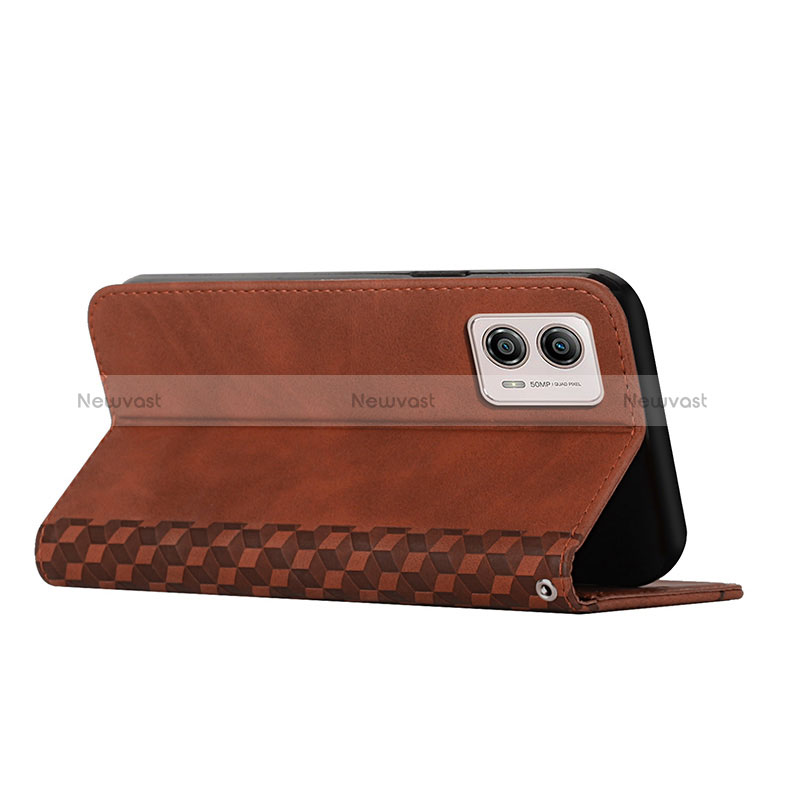 Leather Case Stands Flip Cover Holder Y02X for Motorola Moto G53j 5G
