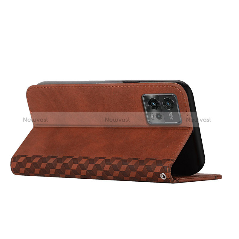 Leather Case Stands Flip Cover Holder Y02X for Motorola Moto G72