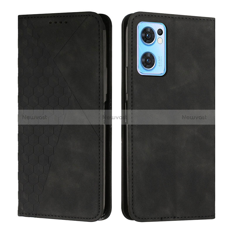 Leather Case Stands Flip Cover Holder Y02X for OnePlus Nord CE 2 5G Black