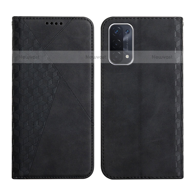 Leather Case Stands Flip Cover Holder Y02X for OnePlus Nord N200 5G Black