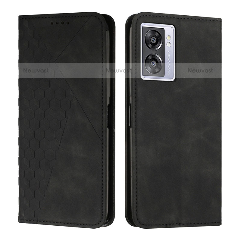 Leather Case Stands Flip Cover Holder Y02X for OnePlus Nord N300 5G Black