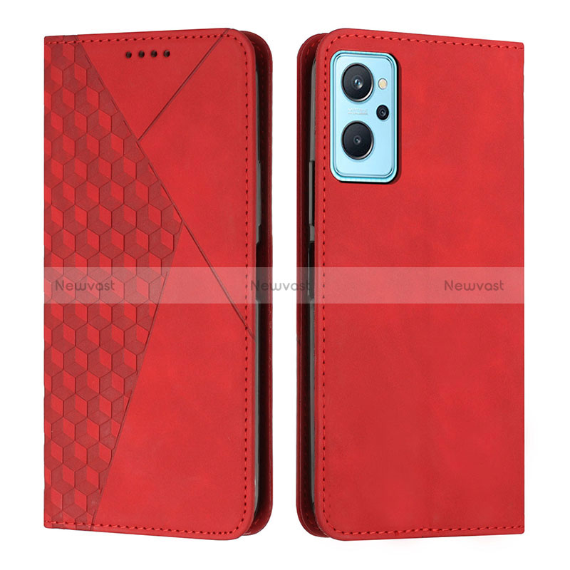 Leather Case Stands Flip Cover Holder Y02X for Realme 10 5G Red