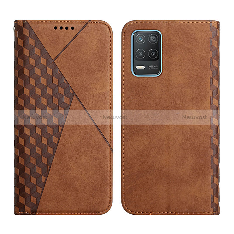 Leather Case Stands Flip Cover Holder Y02X for Realme Narzo 30 5G Brown