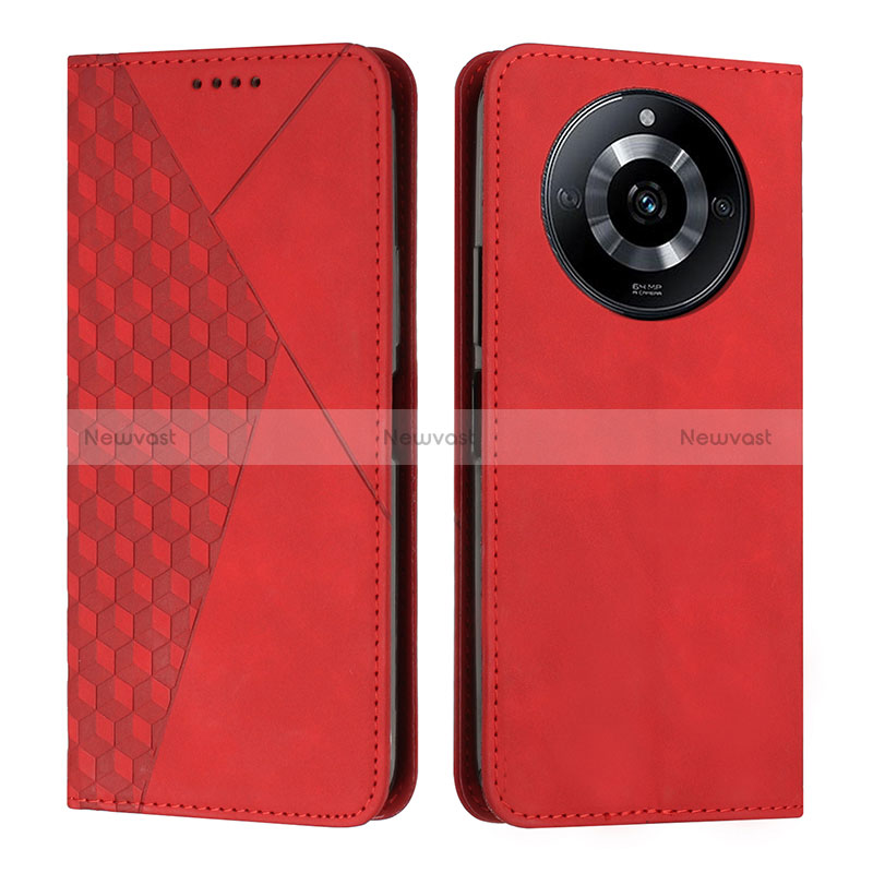 Leather Case Stands Flip Cover Holder Y02X for Realme Narzo 60 Pro 5G Red