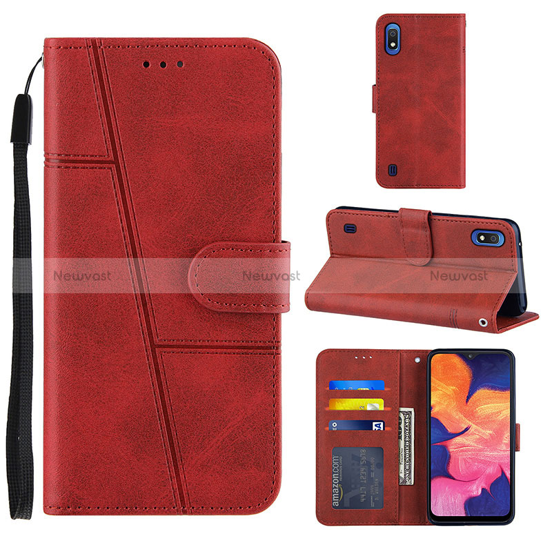 Leather Case Stands Flip Cover Holder Y02X for Samsung Galaxy A10