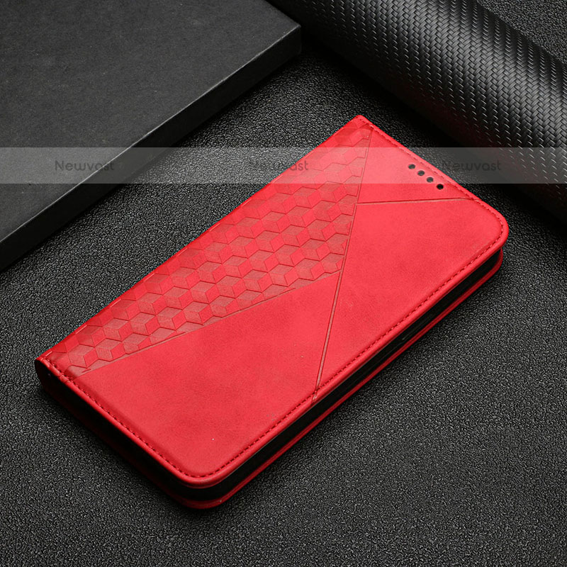 Leather Case Stands Flip Cover Holder Y02X for Samsung Galaxy A51 4G Red