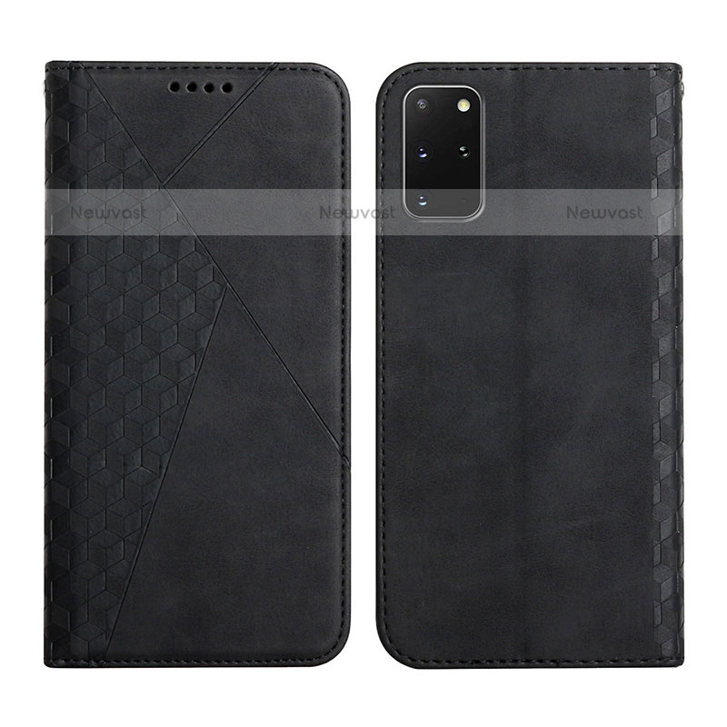 Leather Case Stands Flip Cover Holder Y02X for Samsung Galaxy S20 Plus Black