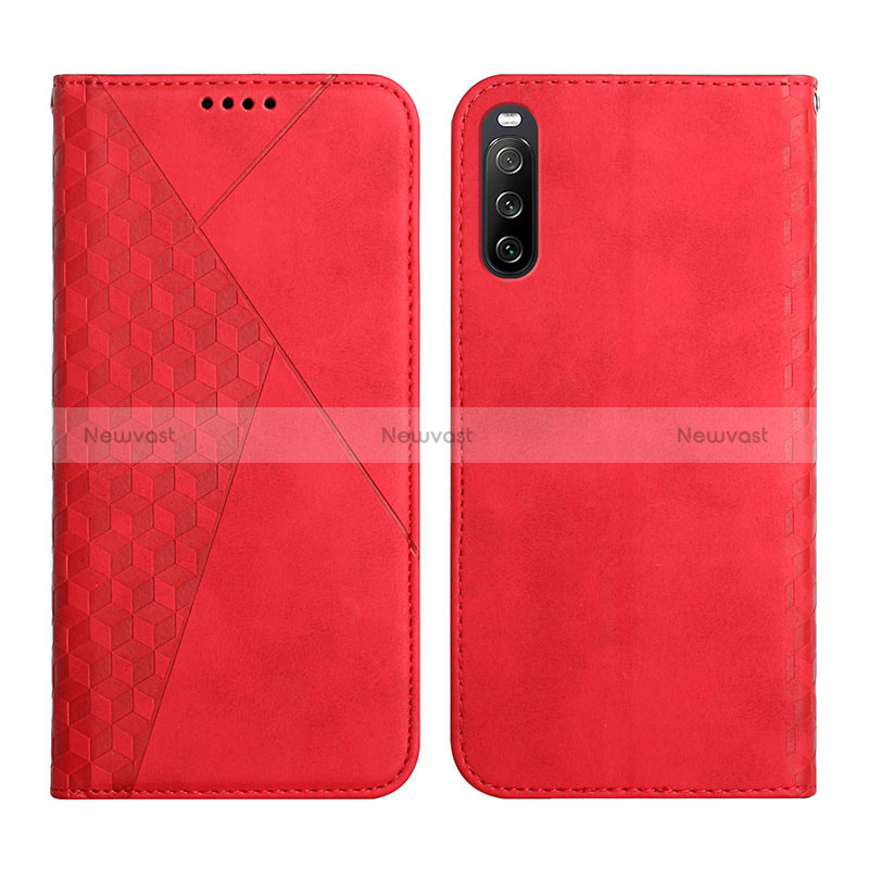 Leather Case Stands Flip Cover Holder Y02X for Sony Xperia 10 III Lite Red