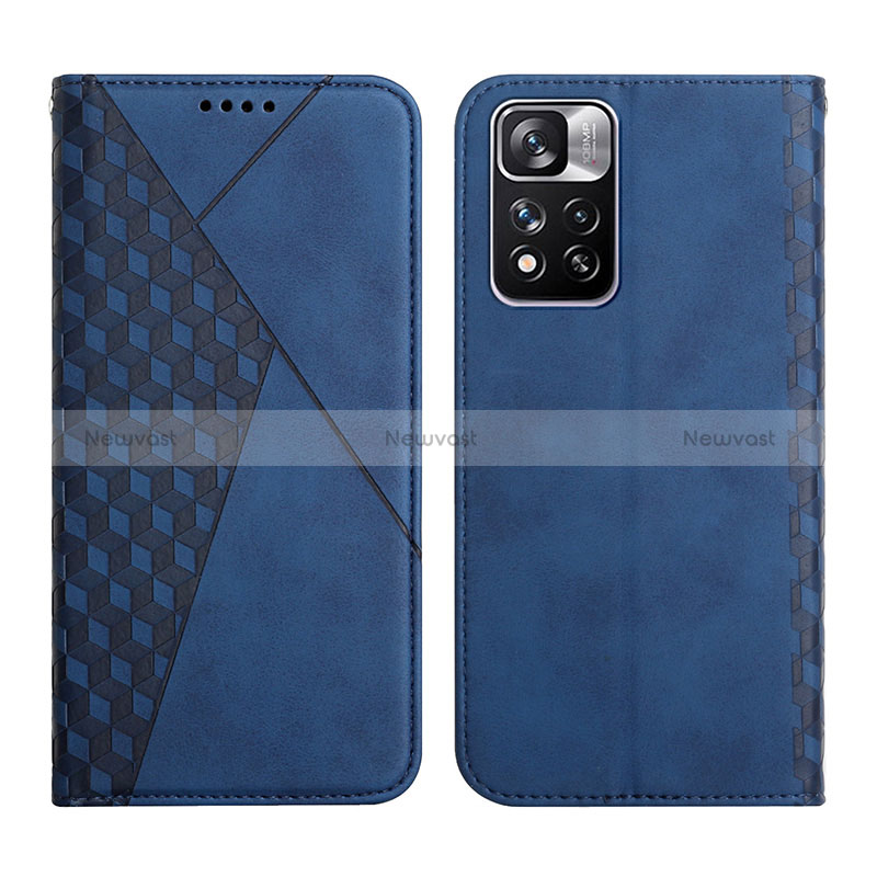 Leather Case Stands Flip Cover Holder Y02X for Xiaomi Mi 11i 5G (2022) Blue