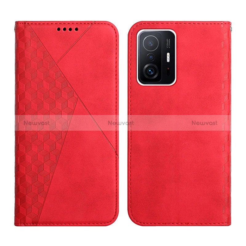 Leather Case Stands Flip Cover Holder Y02X for Xiaomi Mi 11T Pro 5G Red