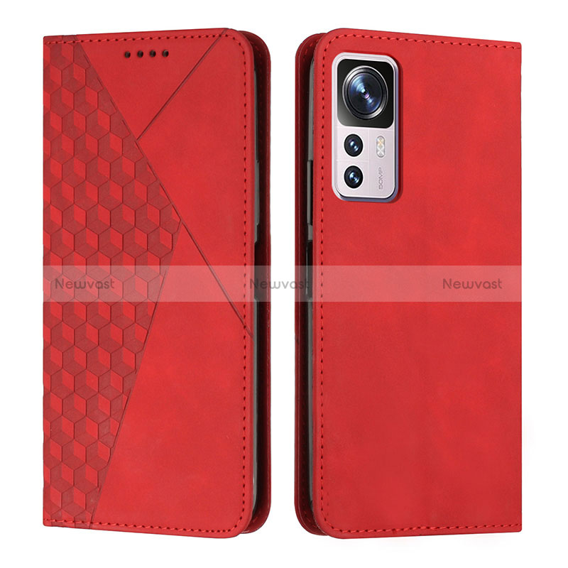 Leather Case Stands Flip Cover Holder Y02X for Xiaomi Mi 12T Pro 5G Red