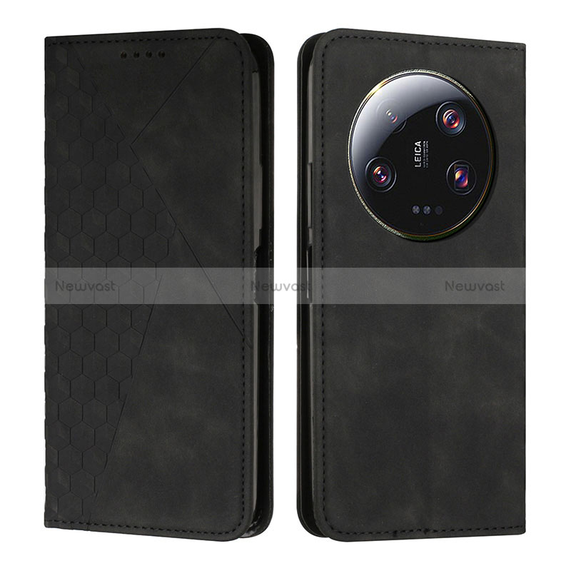 Leather Case Stands Flip Cover Holder Y02X for Xiaomi Mi 13 Ultra 5G Black