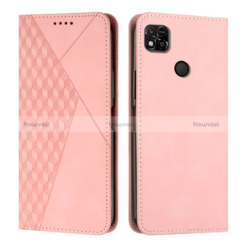 Leather Case Stands Flip Cover Holder Y02X for Xiaomi POCO C31 Rose Gold