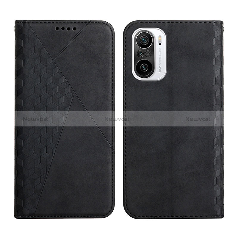 Leather Case Stands Flip Cover Holder Y02X for Xiaomi Poco F3 5G Black