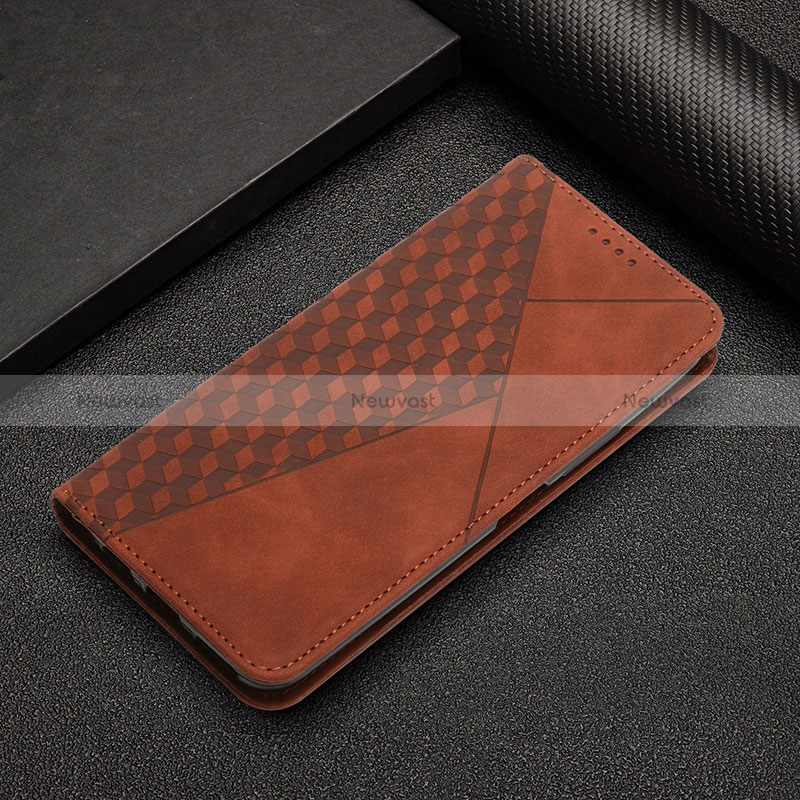 Leather Case Stands Flip Cover Holder Y02X for Xiaomi Poco F5 Pro 5G Brown