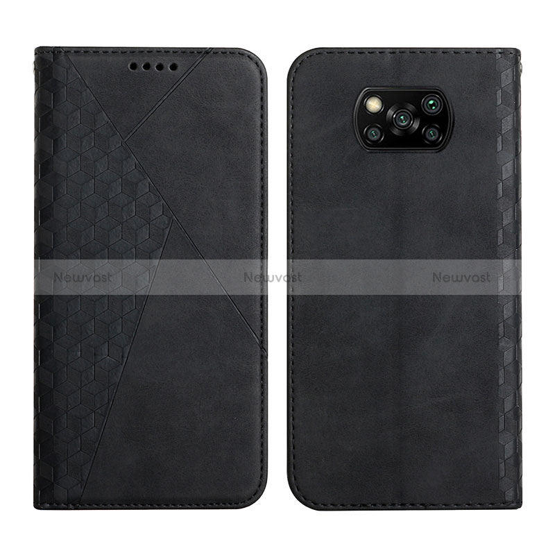 Leather Case Stands Flip Cover Holder Y02X for Xiaomi Poco X3 Pro Black