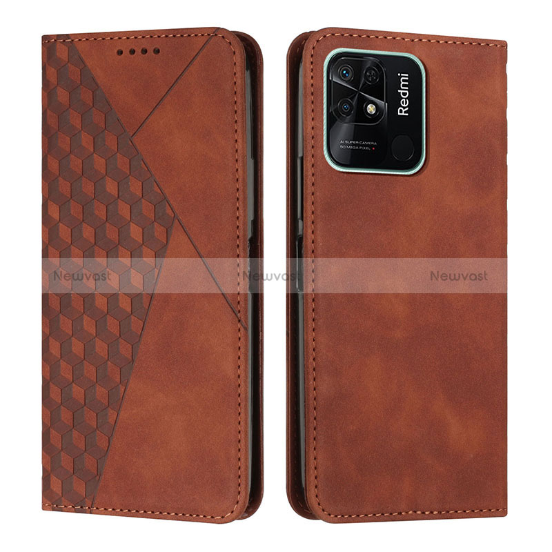 Leather Case Stands Flip Cover Holder Y02X for Xiaomi Redmi 10 India