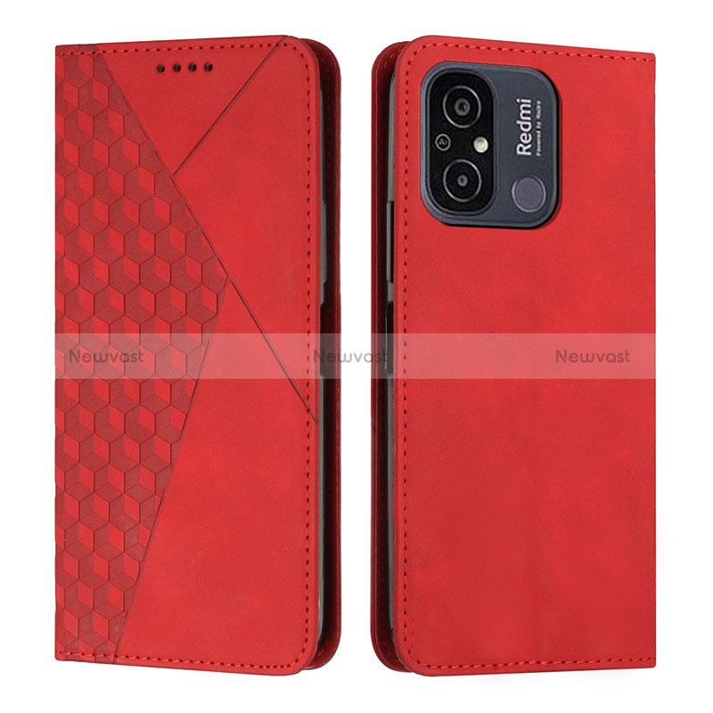 Leather Case Stands Flip Cover Holder Y02X for Xiaomi Redmi 11A 4G Red