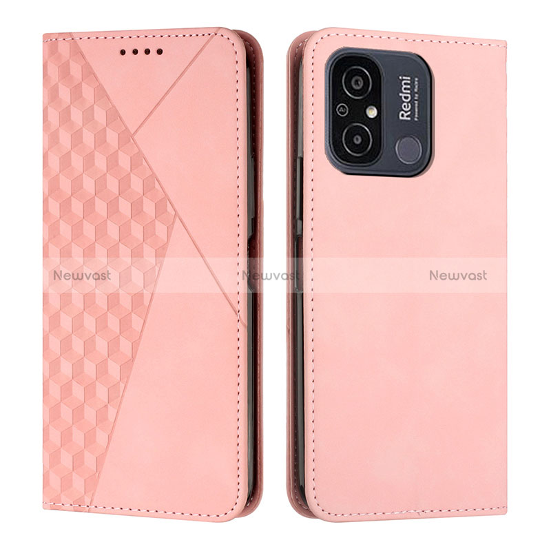 Leather Case Stands Flip Cover Holder Y02X for Xiaomi Redmi 11A 4G Rose Gold