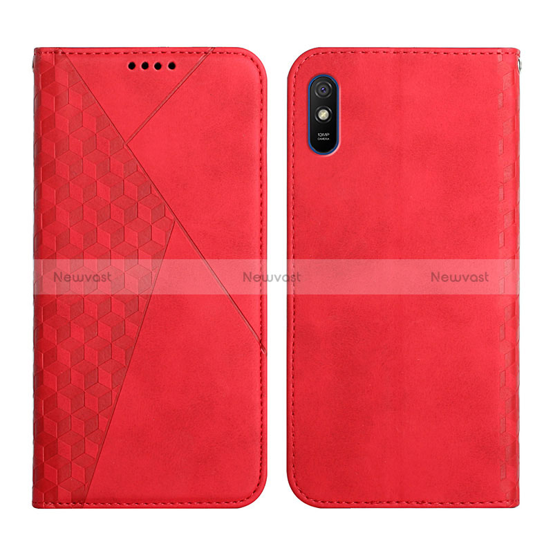 Leather Case Stands Flip Cover Holder Y02X for Xiaomi Redmi 9A Red