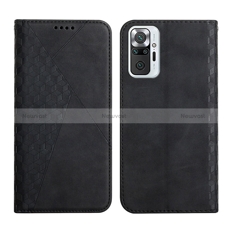 Leather Case Stands Flip Cover Holder Y02X for Xiaomi Redmi Note 10 Pro 4G Black