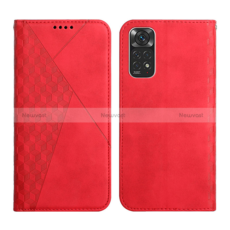 Leather Case Stands Flip Cover Holder Y02X for Xiaomi Redmi Note 11 4G (2022) Red