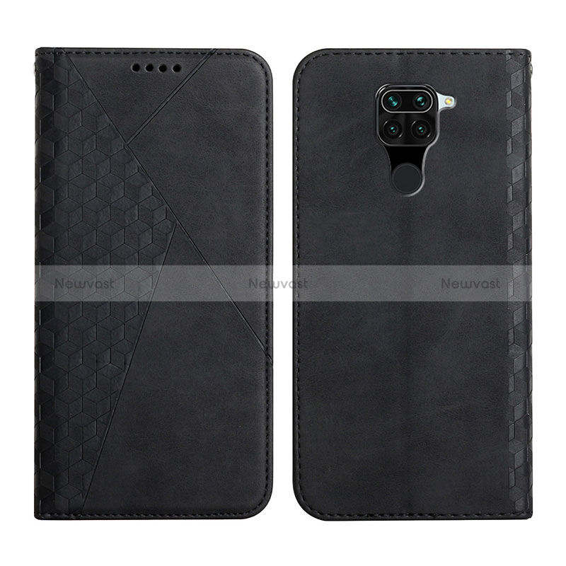 Leather Case Stands Flip Cover Holder Y02X for Xiaomi Redmi Note 9 Black