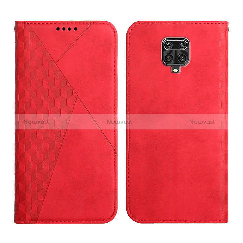 Leather Case Stands Flip Cover Holder Y02X for Xiaomi Redmi Note 9S Red