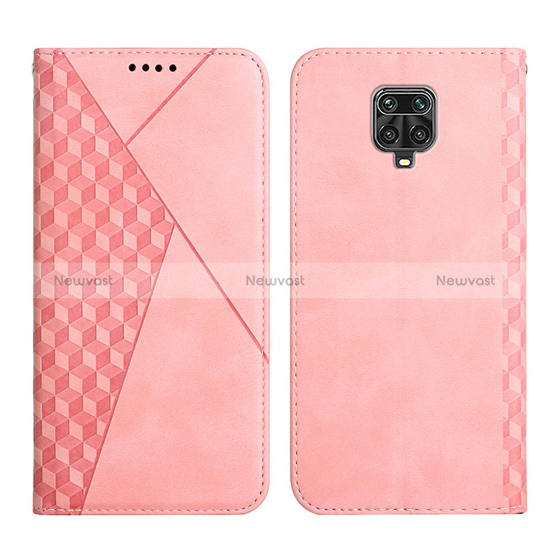 Leather Case Stands Flip Cover Holder Y02X for Xiaomi Redmi Note 9S Rose Gold