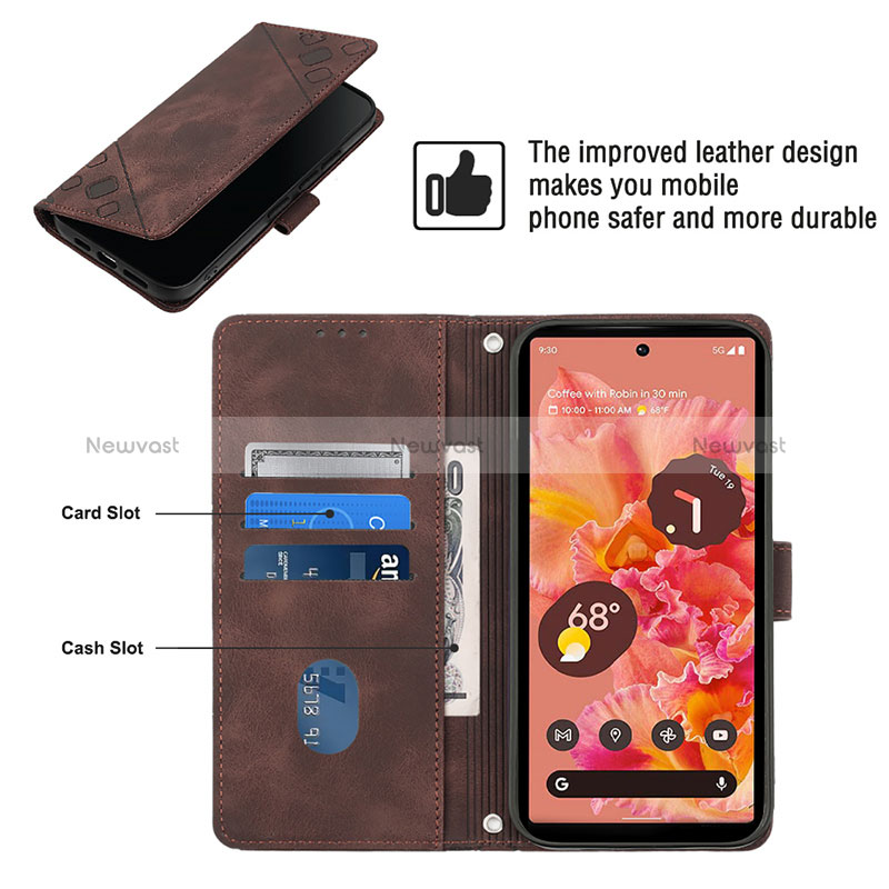 Leather Case Stands Flip Cover Holder Y03B for Google Pixel 6 5G