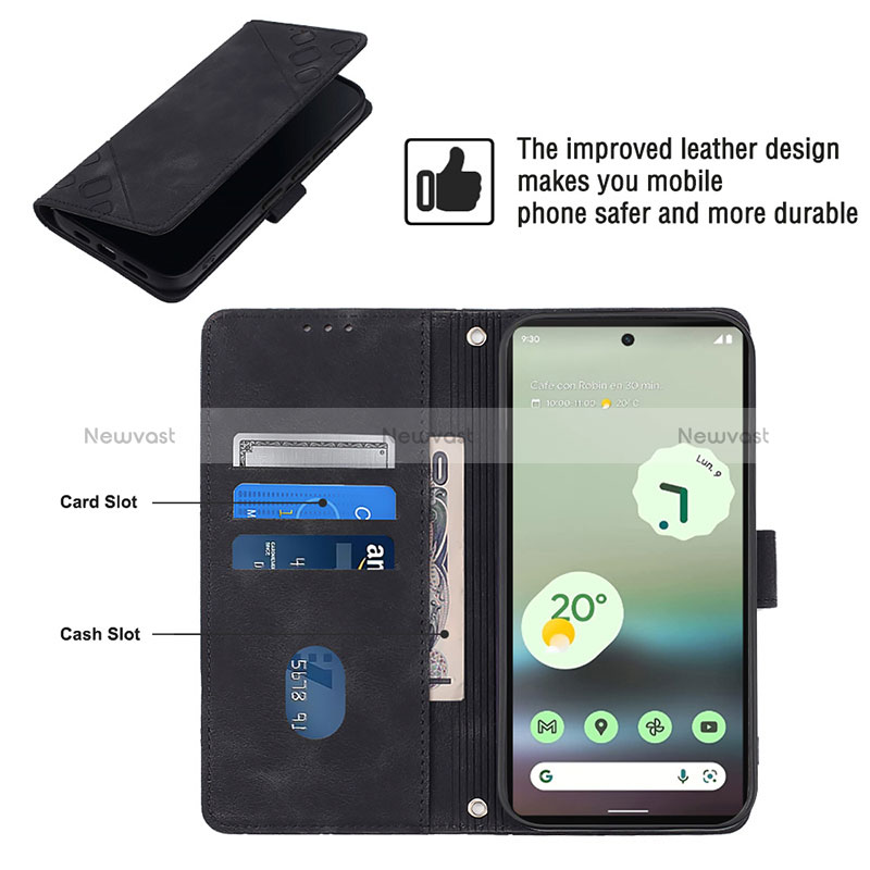 Leather Case Stands Flip Cover Holder Y03B for Google Pixel 6a 5G