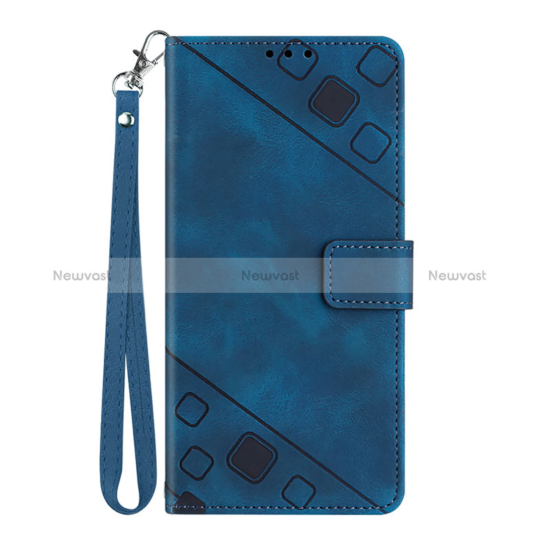 Leather Case Stands Flip Cover Holder Y03B for Google Pixel 6a 5G Blue