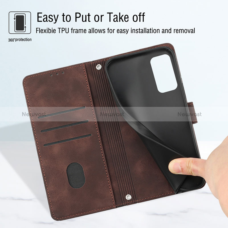 Leather Case Stands Flip Cover Holder Y03B for Huawei Honor 10X Lite