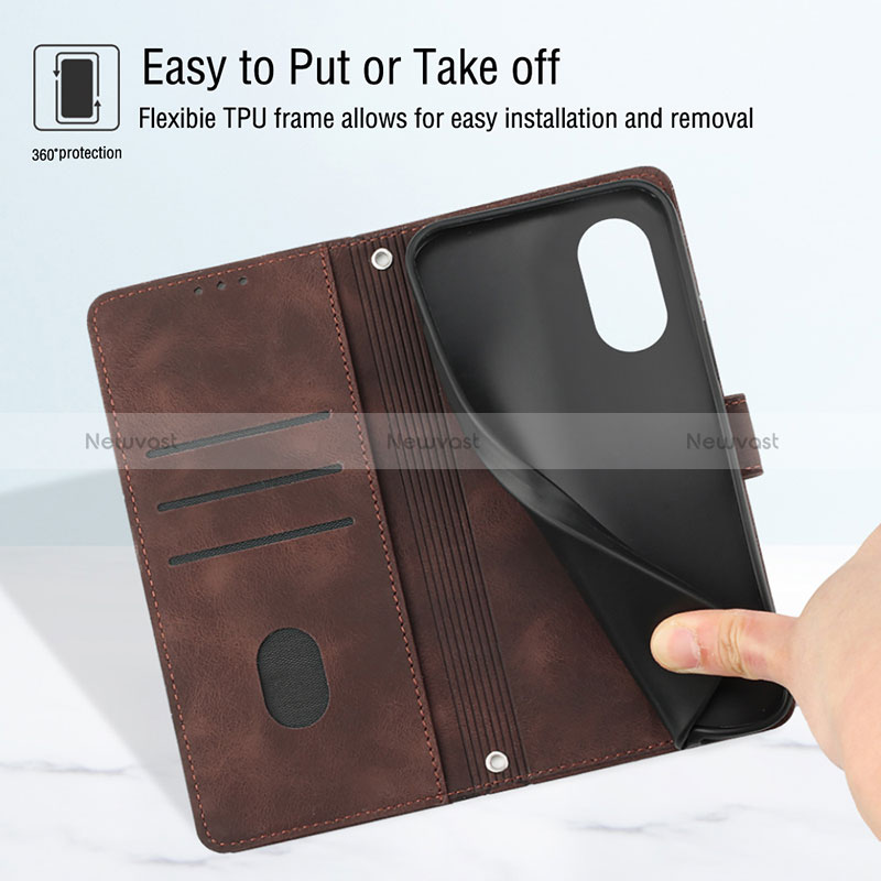 Leather Case Stands Flip Cover Holder Y03B for Huawei Honor X7