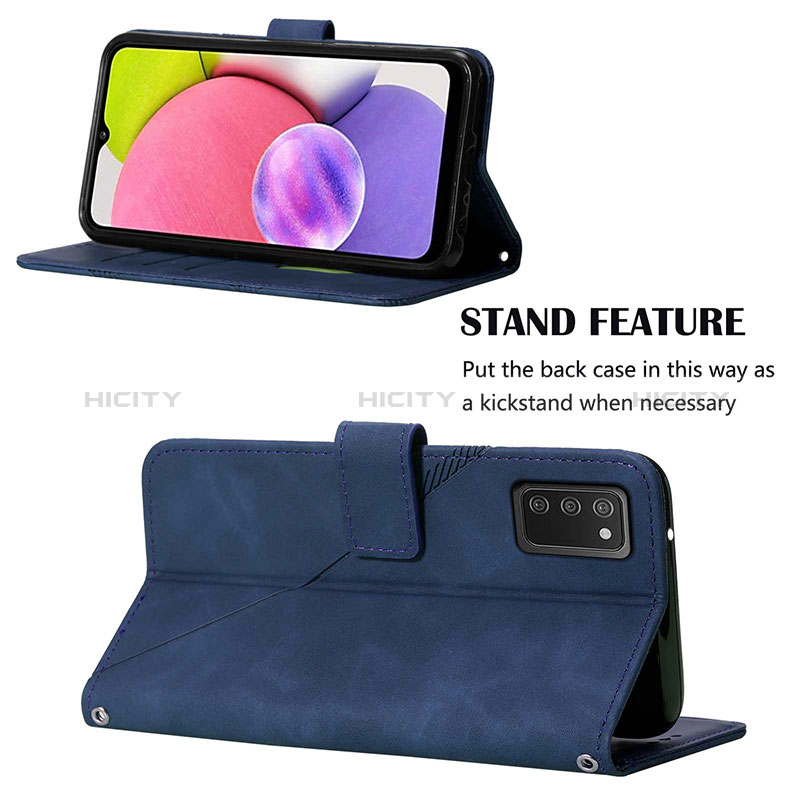 Leather Case Stands Flip Cover Holder Y03B for Samsung Galaxy A03s