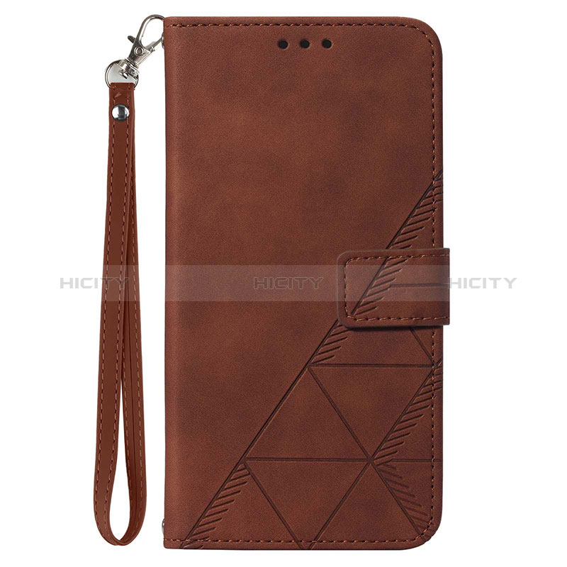 Leather Case Stands Flip Cover Holder Y03B for Samsung Galaxy A03s Brown