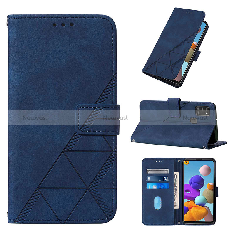 Leather Case Stands Flip Cover Holder Y03B for Samsung Galaxy A21s