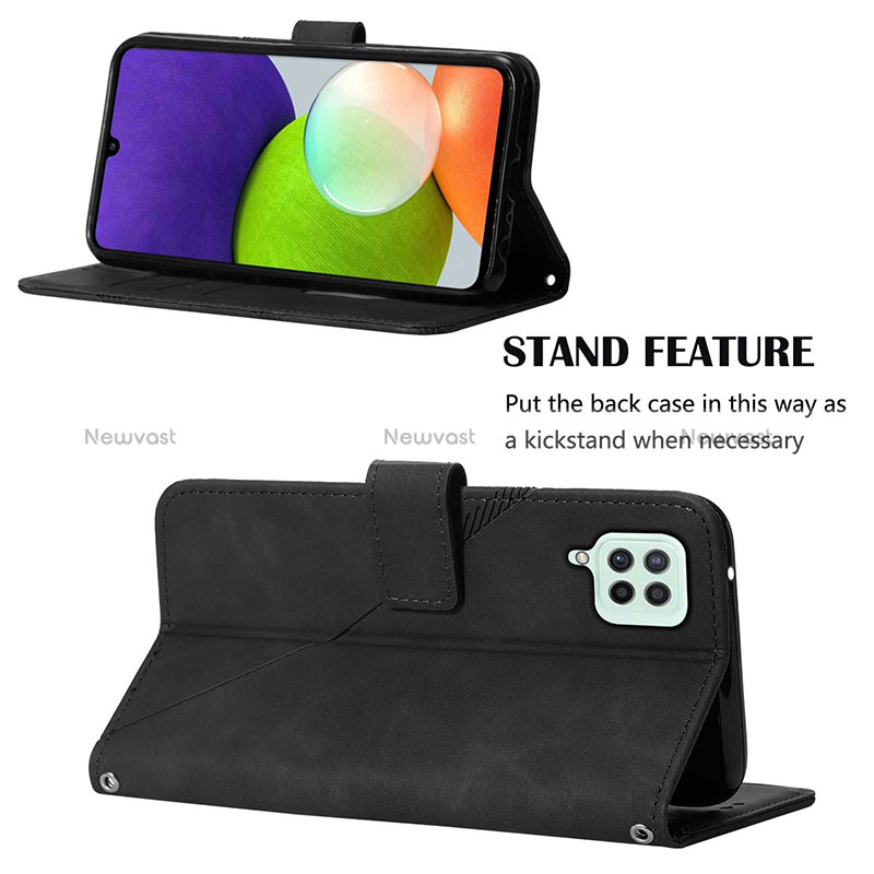 Leather Case Stands Flip Cover Holder Y03B for Samsung Galaxy A22 4G