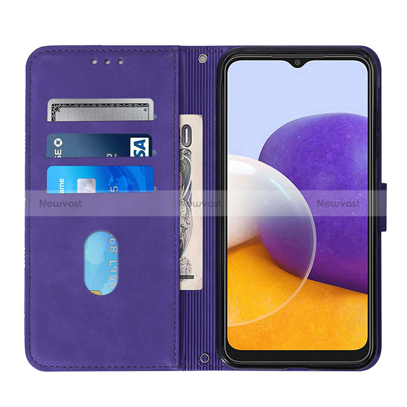 Leather Case Stands Flip Cover Holder Y03B for Samsung Galaxy A22 5G