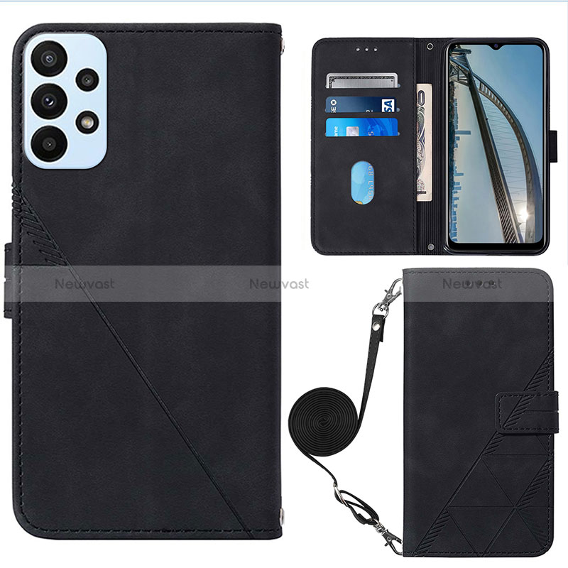 Leather Case Stands Flip Cover Holder Y03B for Samsung Galaxy A23 4G