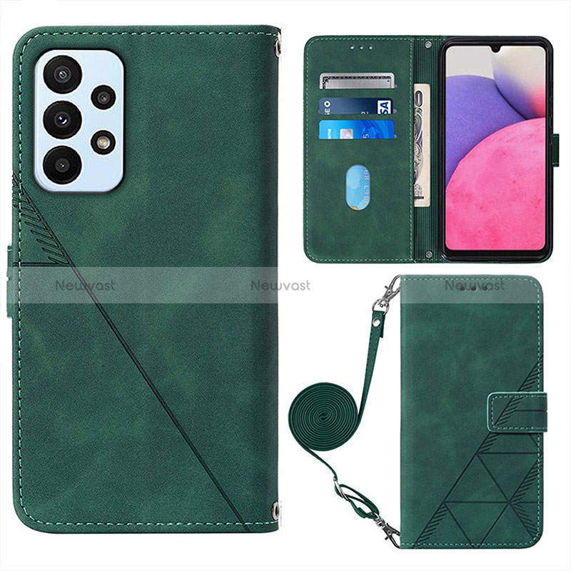 Leather Case Stands Flip Cover Holder Y03B for Samsung Galaxy A23 4G