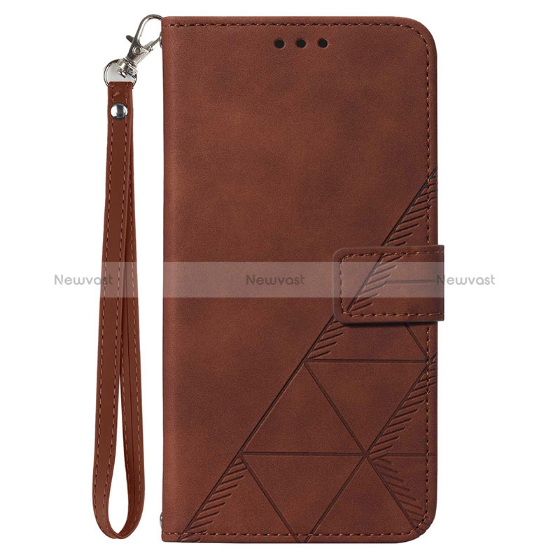 Leather Case Stands Flip Cover Holder Y03B for Samsung Galaxy A32 5G Brown